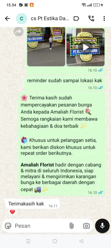 Testimonial Papan Bunga duka DAERAH ISTIMEWA YOGYAKARTA